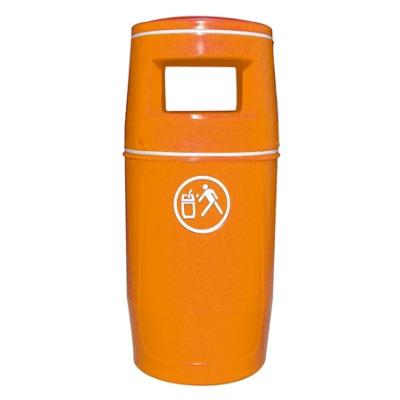 Poubelle 90L orange sans sceau