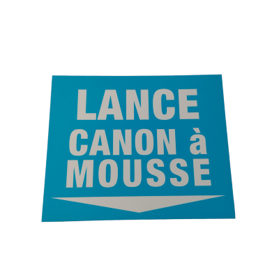 Panneau " canon à mousse " 280x230mm bleu