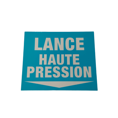 Panneau " lance haute pression " 280x230mm bleu