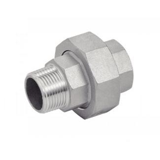 Raccord 3 pièces BSP60°  inox 316  conique mâle femelle  1/4"